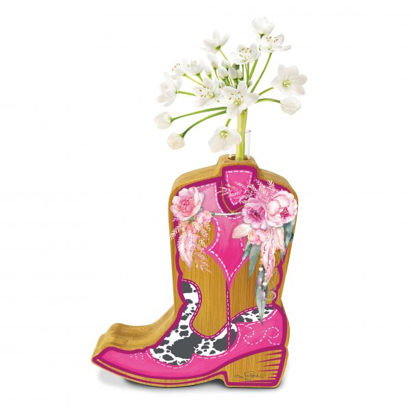 BAMBOO BUD VASE - PINK BOOT